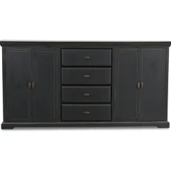 Skänk 180 cm bred svart + Möbeltassar