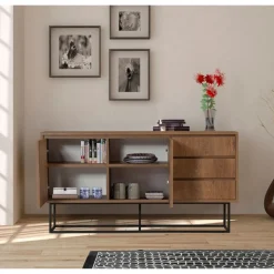 Skänk Ruba i valnöt - 140 cm + Textilrengöring för möbler