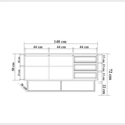 Skänk Ruba i valnöt - 140 cm + Textilrengöring för möbler