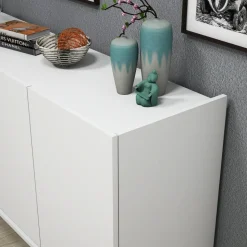 Skänk vit 180 cm - Elegant + Textilrengöring för möbler