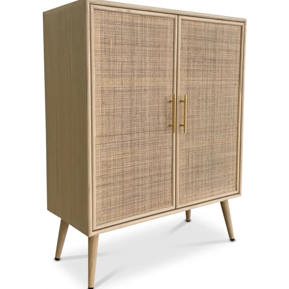 Skåp i trä och natur / rotting - React + Fläckborttagare för möbler