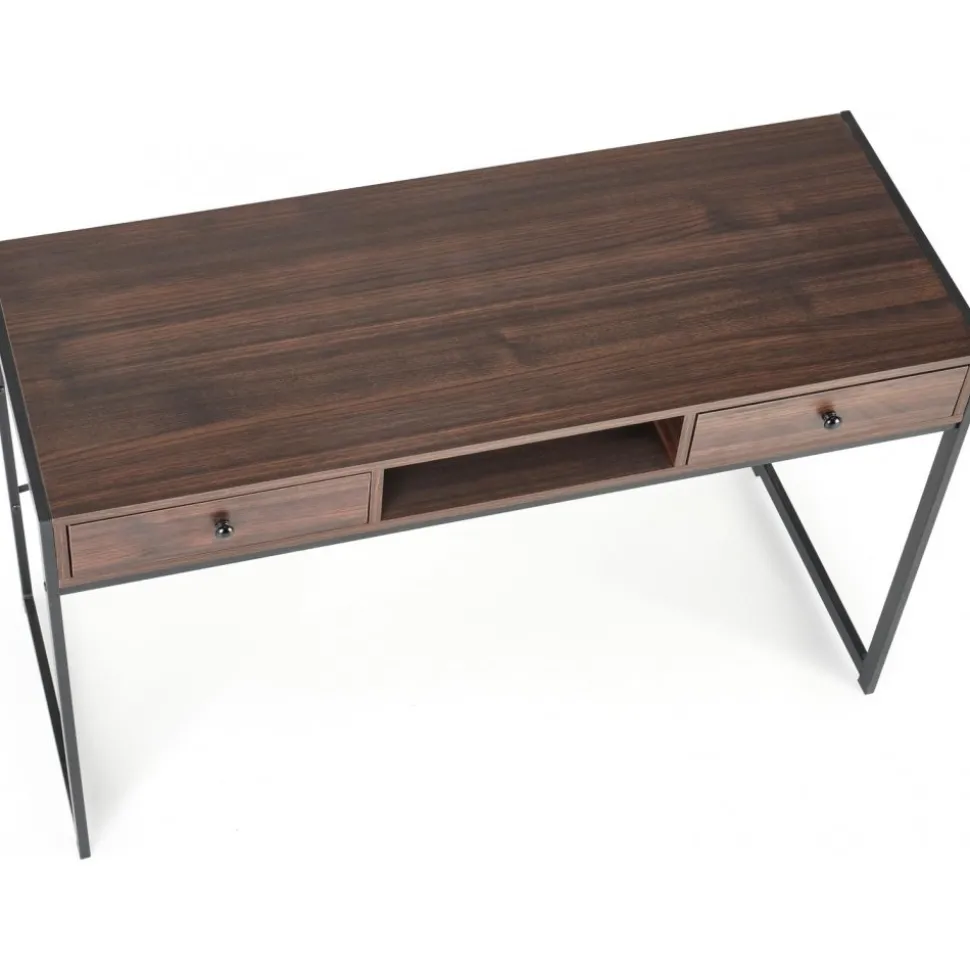 Skrivbord med lådor valnöt 123 cm bred + Möbeltassar