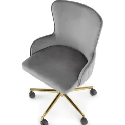 Skrivbordsstol grå sammet