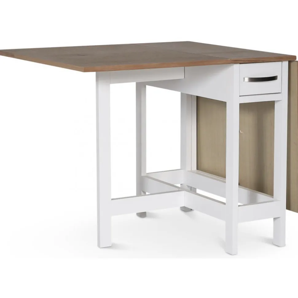 Slagbord vit/ek 30/90/150x80 cm - Fårö + Fläckborttagare för möbler