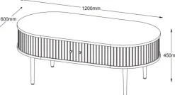 Slide soffbord 120 x 60 cm - Brunlackad ek