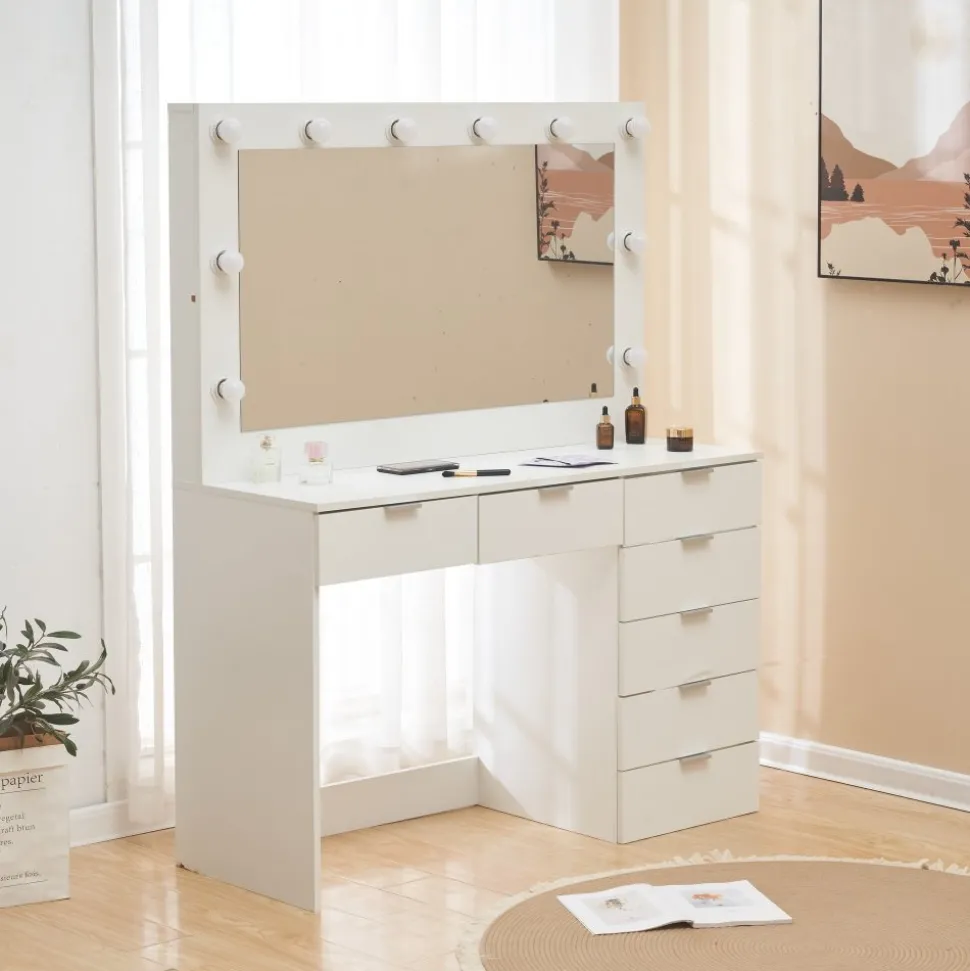 Sminkbord med belysning och förvaring + Textilrengöring för möbler