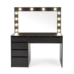 Sminkbord med LED-belysning svart - Facada