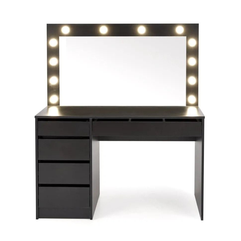 Sminkbord med LED-belysning svart - Facada