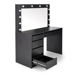 Sminkbord med LED-belysning svart - Facada