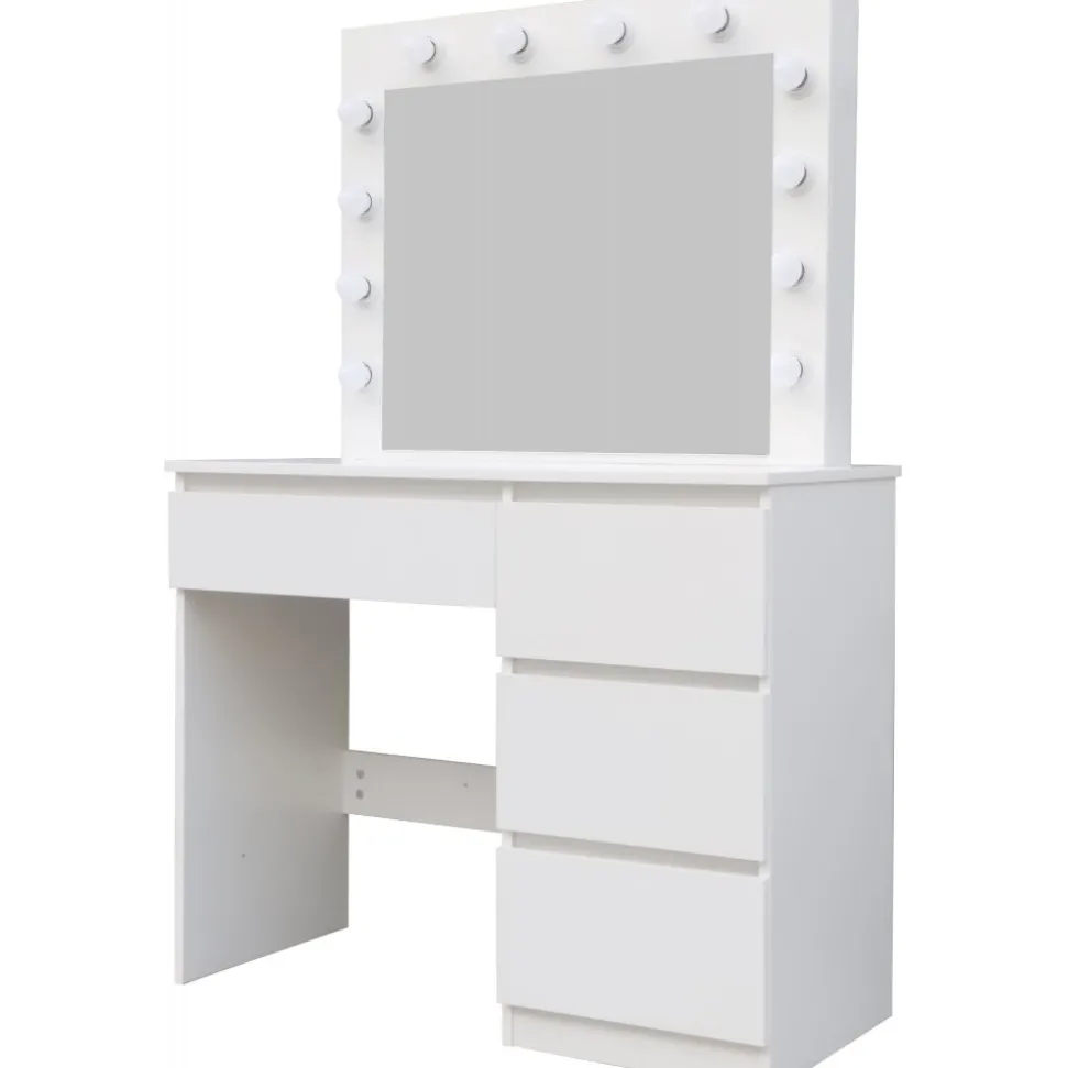 Sminkbord med LED-belysning vit - Giselle