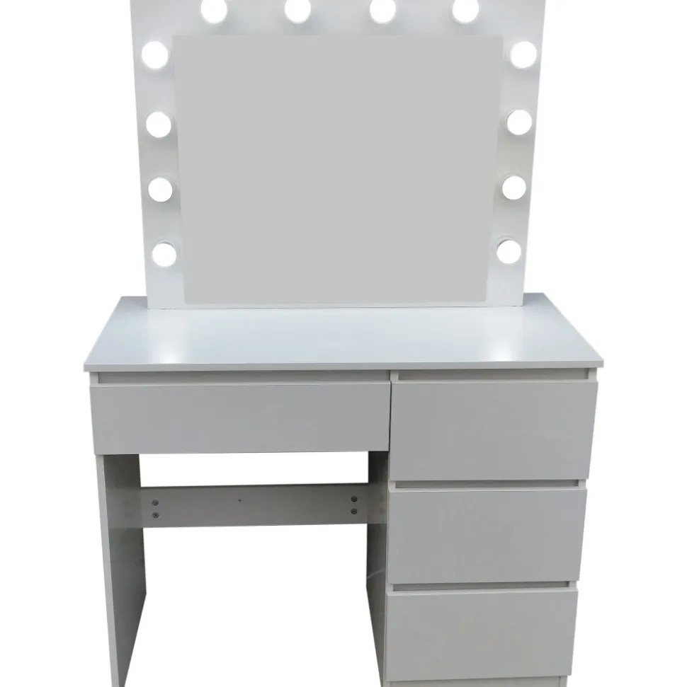 Sminkbord med LED-belysning vit - Giselle