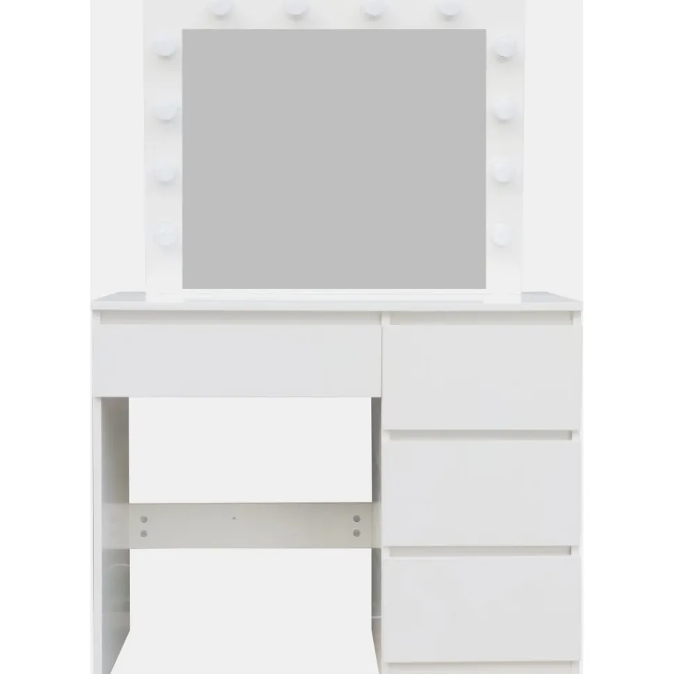 Sminkbord med LED-belysning vit - Giselle