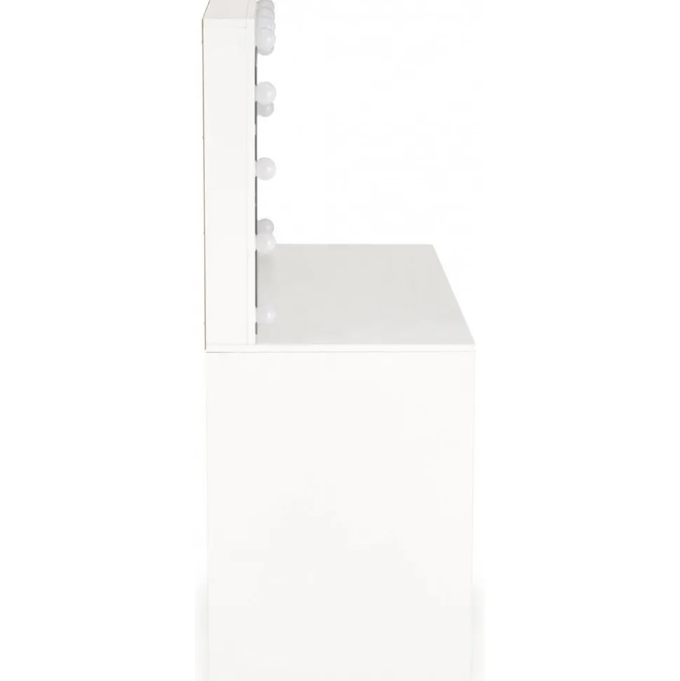 Sminkbord Vit 120 x 55 cm med LED-belysning - Facada + Textilrengöring för möbler