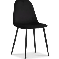 Smokey matgrupp, runt matbord med 4 st Carisma sammetsstolar - Svart + 4.00 x Stolsdyna