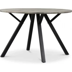 Smokey matgrupp, runt matbord med 4 st Dalsland karmstol - Gråbetsad ek/svart + 3.00 x Möbeltassar