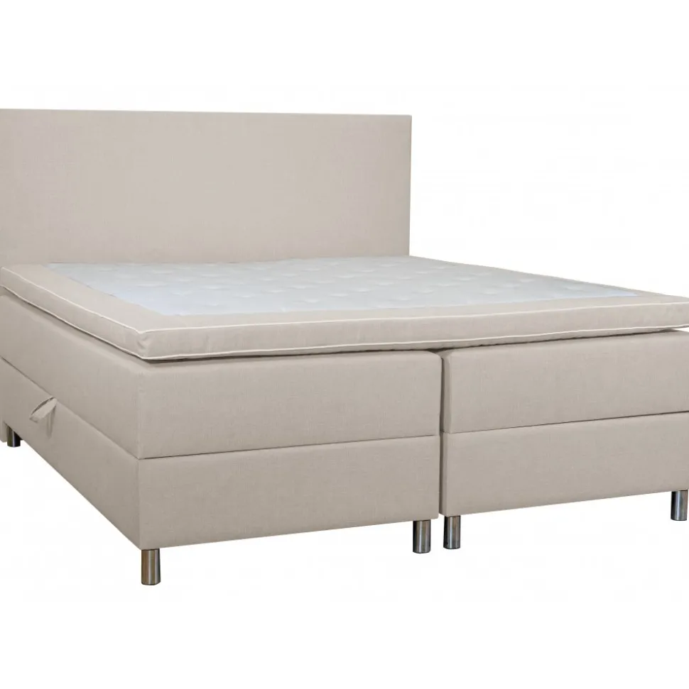 Säng med förvaring beige boxbed 180x200 cm
