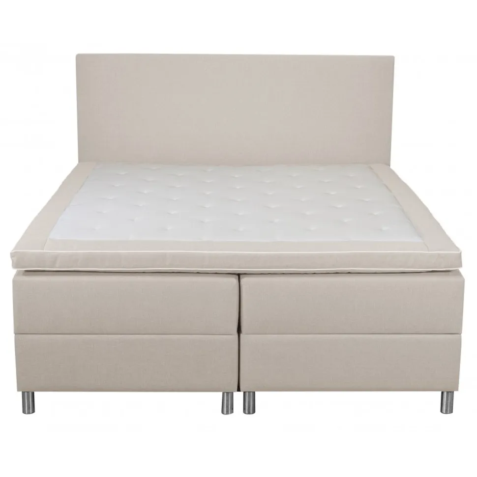 Säng med förvaring beige boxbed 180x200 cm