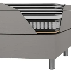 Säng med förvaring beige 160x200 cm