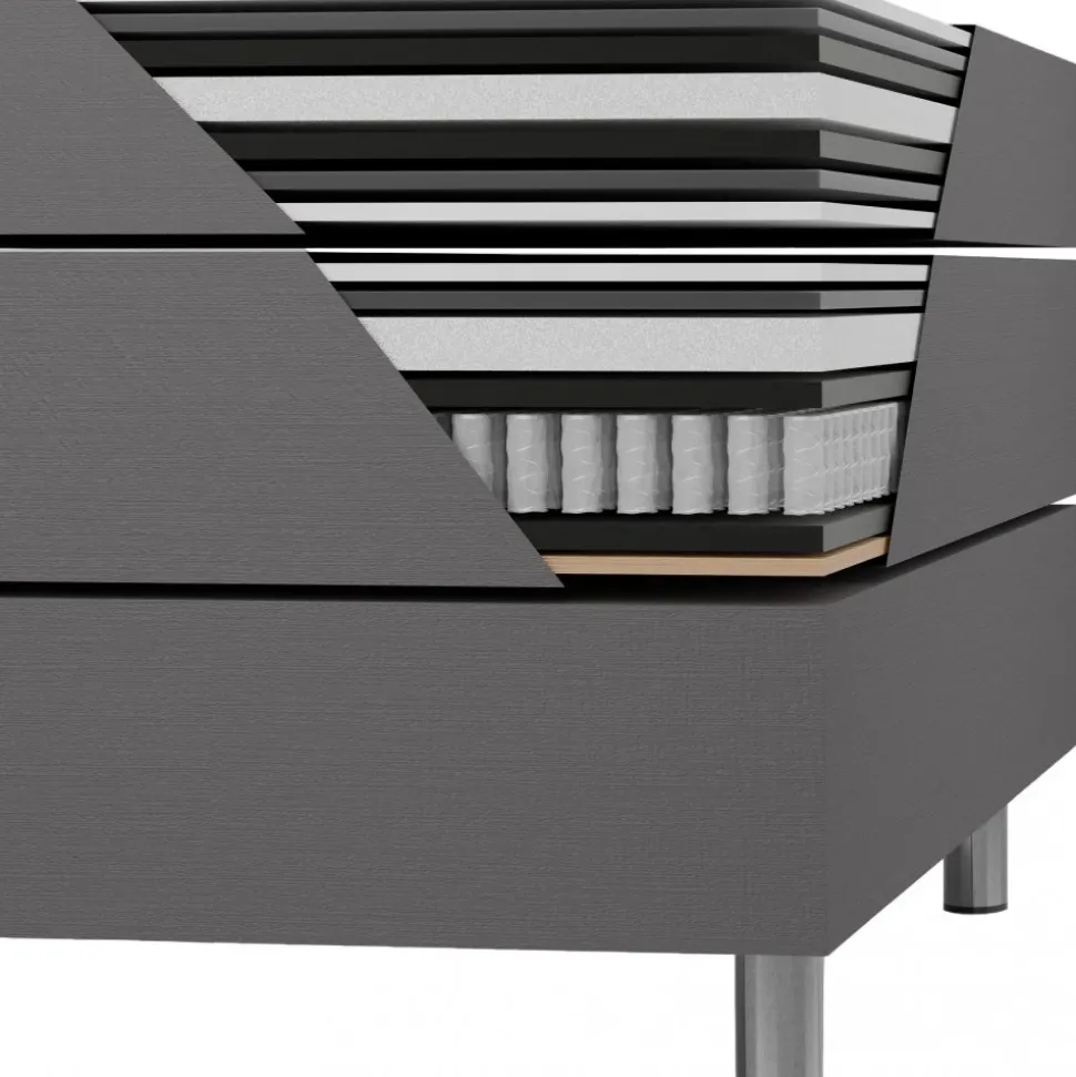 Säng med förvaring grå 120x200 cm