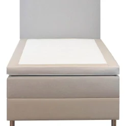 Säng 120x200 cm beige med förvaring 5 zoner pocketfjädrar