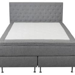 Säng 180x200 cm grå pocket 5 zoner