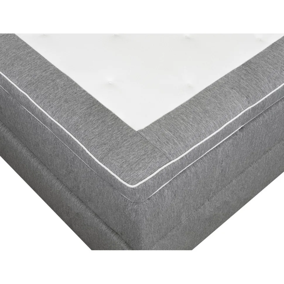 Säng 180x200 cm grå pocket 5 zoner