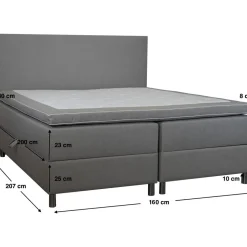 Säng 160x200 cm med förvaring grå