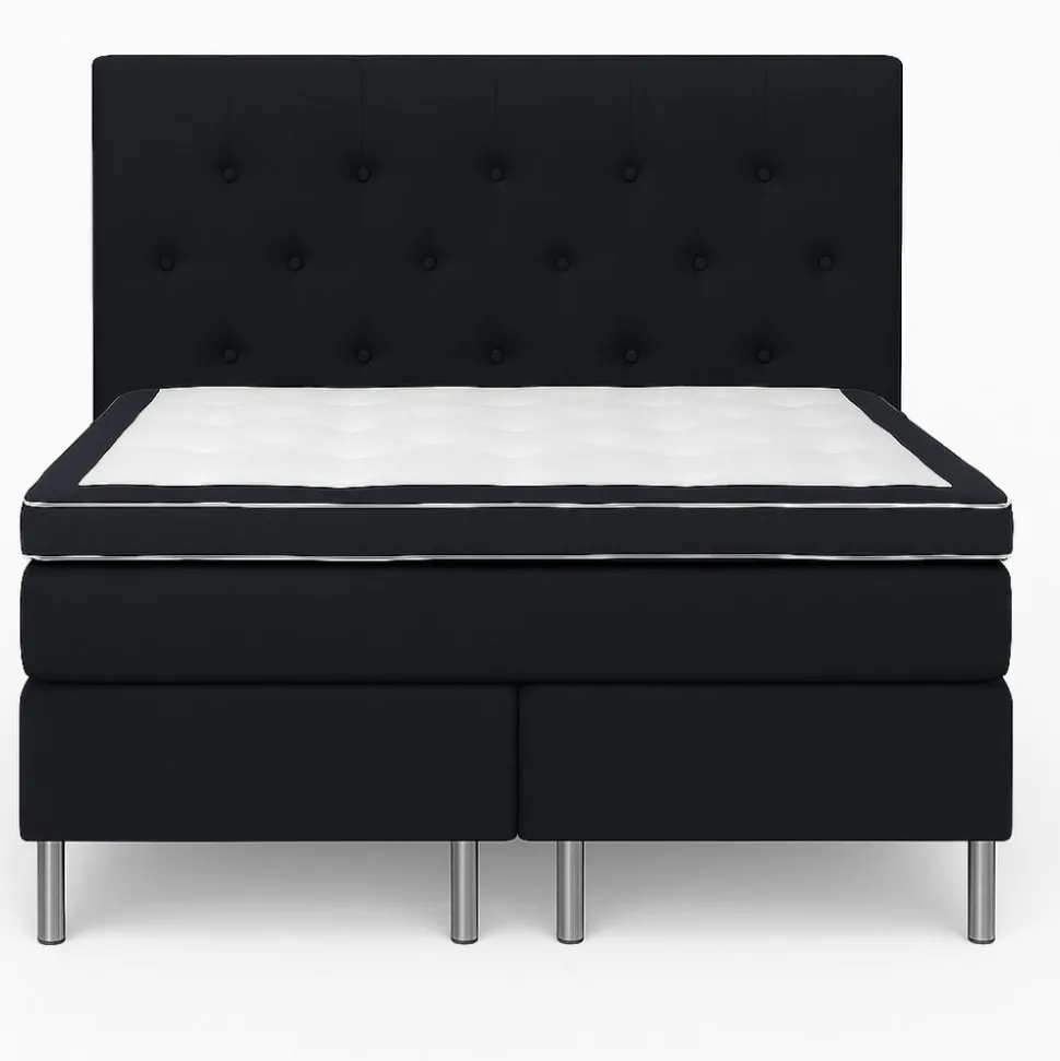 Säng 180x200 cm med sänggavel - Mörkgrå - Hilton Deluxe