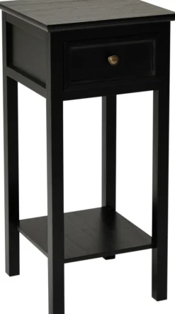 Sängbord 75 cm högt antiksvart - Holmby + Textilrengöring för möbler