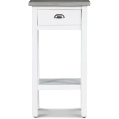 Sängbord 75 cm högt vitt cement topp