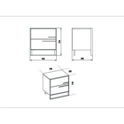 Sängbord - Guld/vit