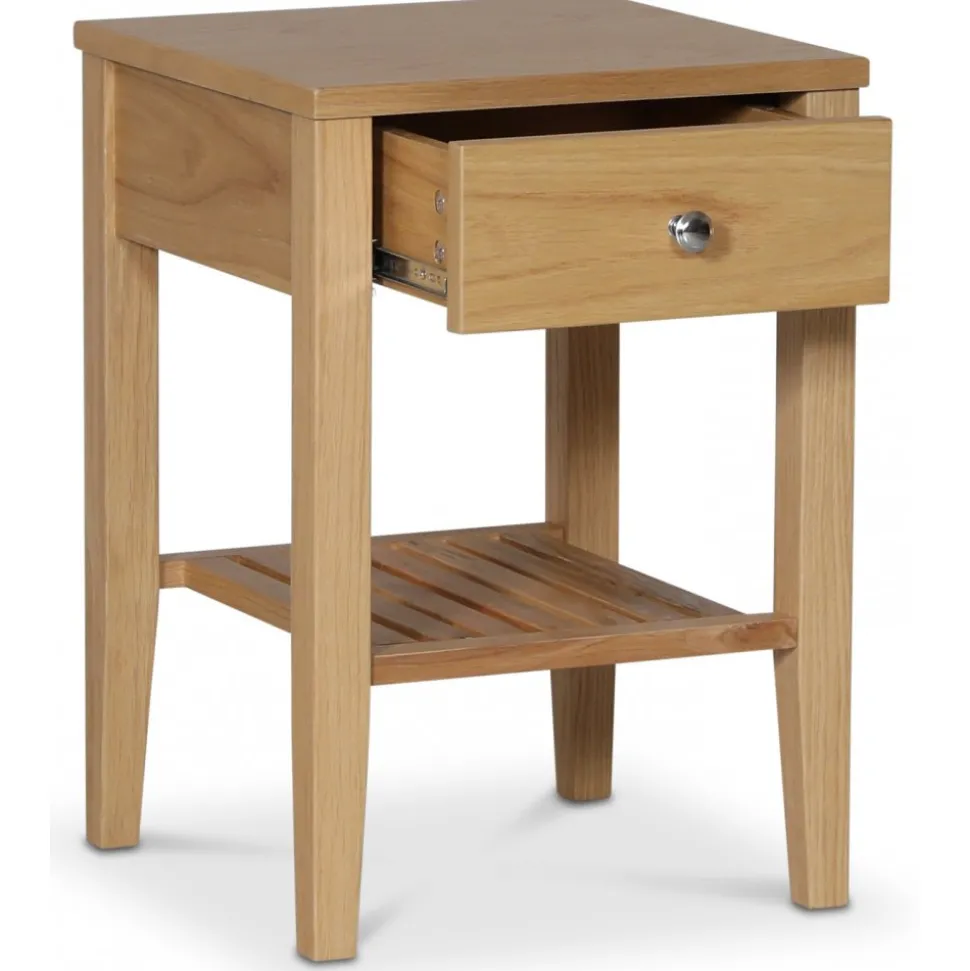 Sängbord i ek + Möbeltassar