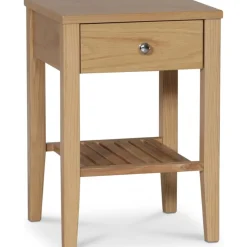 Sängbord i ek + Möbeltassar