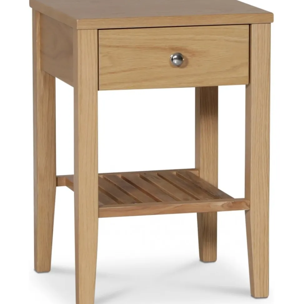 Sängbord i ek + Möbeltassar