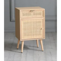 Sängbord i rotting/ek - Stockholm + Fläckborttagare för möbler