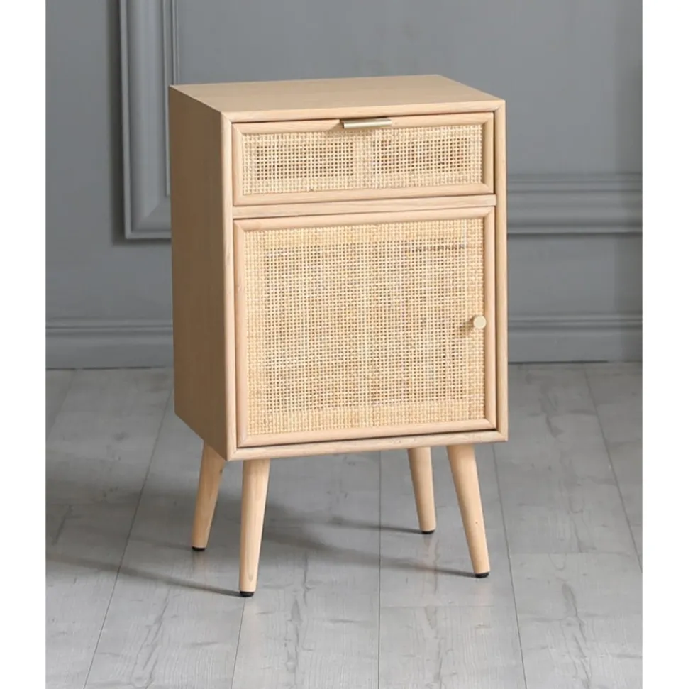 Sängbord i rotting/ek - Stockholm + Möbeltassar