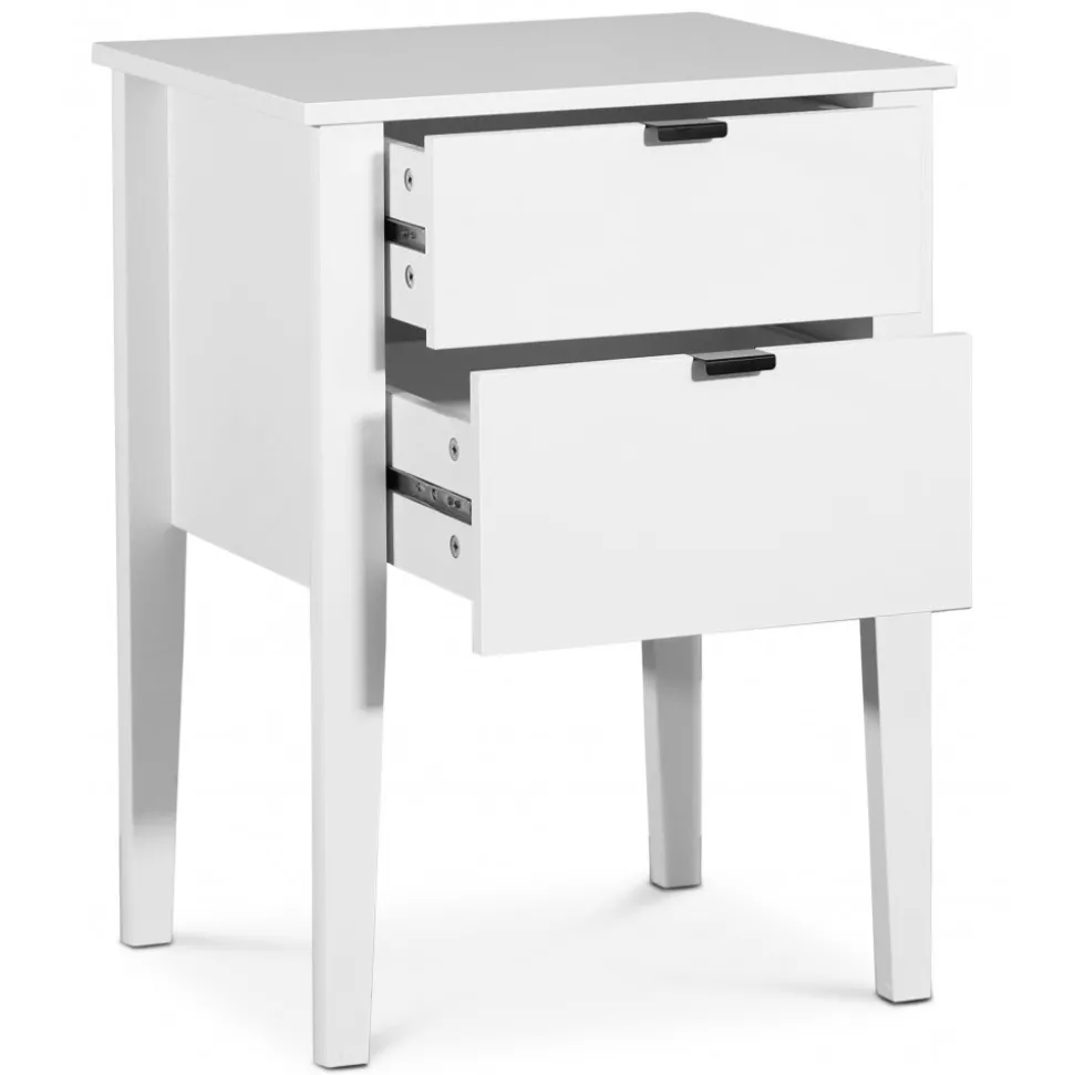 Sängbord med två lådor vit - Sunderland