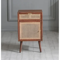 Sängbord valnöt/rotting 71 cm högt