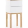 Sängbord vit med ek 75 cm