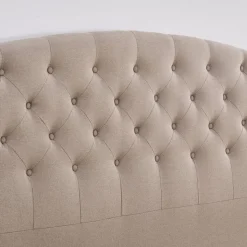 Sänggavel 180 cm bred rundad design - Beige