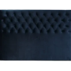 Sänggavel med knappar blå sammet - Valfri bredd + Textilrengöring för möbler