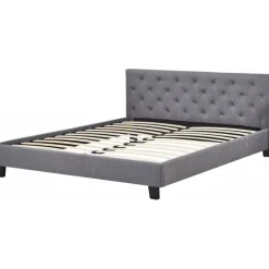 Sängram inklusive sänggavel 160 x 200 cm - Grå + Möbeltassar