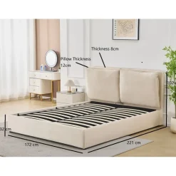 Sängram lyx 160 x 200 cm - Beige