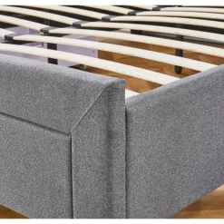 Sängram med förvaring inklusive sänggavel 180 x 200 cm - Grå