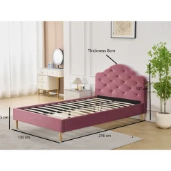 Sängram rosa inklusive sänggavel - 120 x 200 cm