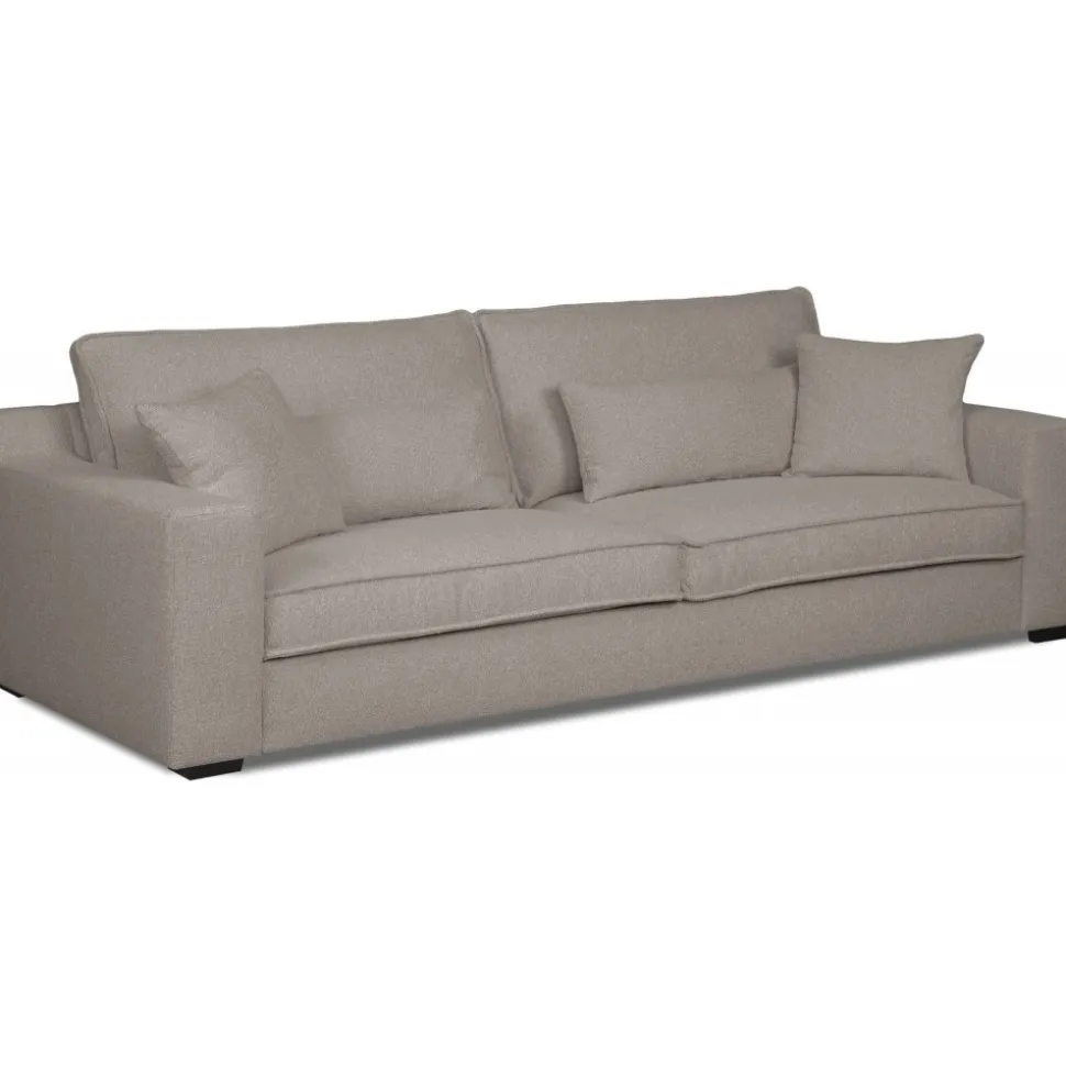 Soffa 252 cm bred beigegrå boucle