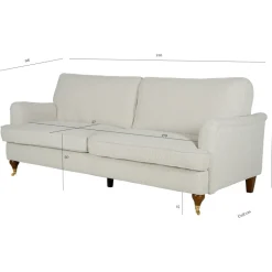 Soffa 210 cm bred Howard Watford Deluxe i bouclé + Textilrengöring för möbler