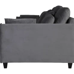 Soffa 250 cm bred mörkgrå sammet 114 cm djup + Fläckborttagare för möbler