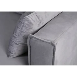 Soffa 250 cm bred mörkgrå sammet 114 cm djup + Fläckborttagare för möbler