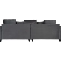 Soffa 270 cm bred och 114 cm djup - grå sammet + Textilrengöring för möbler